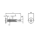 Afbeeldingen van Zelfborende plaatschroef met verzonken kop vierkant SQ1 Din 7504O-S 3.9x16 inox A2