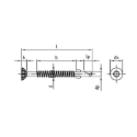 Afbeeldingen van Zelfborende vleugelteks met verzonken kop Torx TX30 4.2x38 inox A2