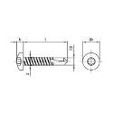 Afbeeldingen van Zelfborende plaatschroef met bolle kop Torx TX25 Din 7504M-T 4.8x13 inox A2