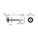 Afbeeldingen van Zelfborende plaatschroef voor vensterbank met bolle kop, grove draad en nylon ring Torx TX15 3.9x32 inox A2