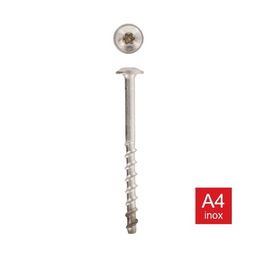 Afbeeldingen van Betonschroef met flenskop en Torx TX30 7.5x80/25 inox A4