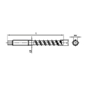 Afbeeldingen van Betonschroef met metrische draad en zeskant aandrijving 10x105/20 inox A4 (SW7)