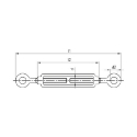 Afbeeldingen van Spanschroef oog-oog M20 inox A4