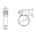 Afbeeldingen van Slangklem type A met klembereik 280-300mm x 12mm breedte inox A2