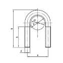 Afbeeldingen van Ronde U-beugel zonder moer of sluitring M8x30mm inox A4