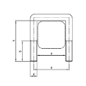 Afbeeldingen van Rechthoekige U-beugel zonder moer of sluitring M12x122mm inox A4