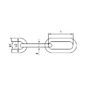 Afbeeldingen van Schakelketting met ronde korte schakels 2x12mm inox A4