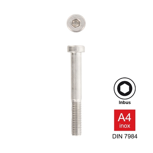 Afbeeldingen van Inbusbout met lage cilinderkop Din 7984 M3x30/12 inox A4 (S2)