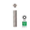 Afbeeldingen van Inbus stelschroef met platte punt 45H Din 913 M8x60 inox A2 (S4)