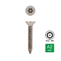 Afbeeldingen van Antidiefstal plaatschroef met torxaandrijving met pin en verzonken kop 5.5x38 inox A2 (TX27-Pin)