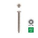 Afbeeldingen van Antidiefstal plaatschroef met torxaandrijving met pin en bolle kop 4.8x50 inox A2 (TX25-Pin)