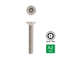 Afbeeldingen van Antidiefstalbout met torxaandrijving met pin en verzonken kop M8x25 inox A2 (TX40-Pin)