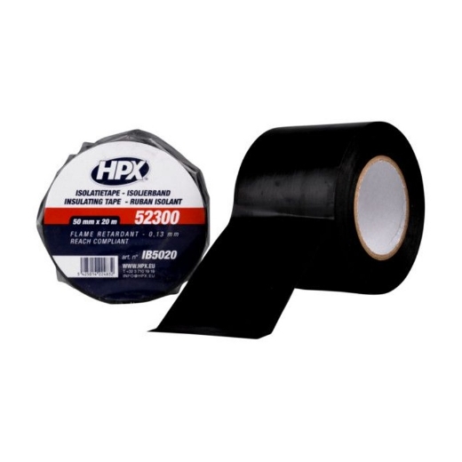 Afbeeldingen van HPX PVC isolatietape VDE - zwart 50mm x 20m - IB5020