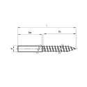 Afbeeldingen van Stokeinde / Stokschroef met platte kop M6x90 inox A2