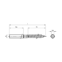 Afbeeldingen van Stokeinde / Stokschroef met platte kop en 6-kant sleutelvlak M12x300 inox A2 (SW12)